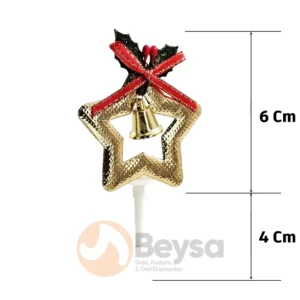 Yılbaşı Pasta Süsü Gold Yıldız 25'li Paket