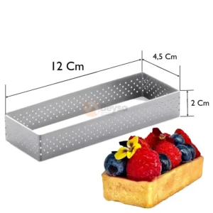 Dikdörtgen Paslanmaz Tart Kalıbı 12x4,5 h2 Cm