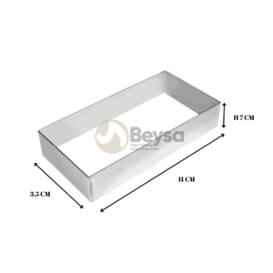 Pasta Çemberi Pandispanya  Inox Dikdörtgen 11x3,5 Cm H 7