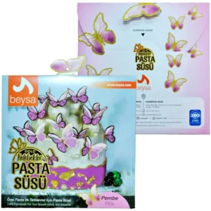 Gold Kelebek Pasta Süsü Pembe 126'lı